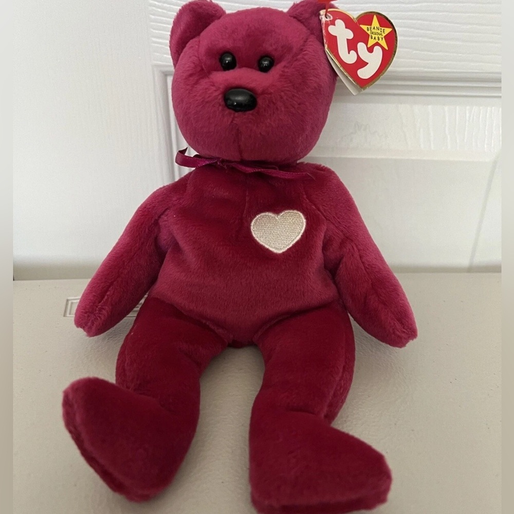 Valentina The Bear Ty Beanie Baby 1998/1999 Beanbag Plush, Mint, Tag Errors